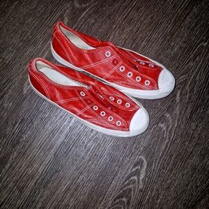 Red Slip-On Sneakers